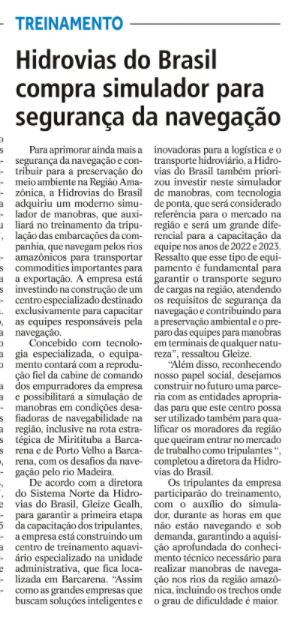 Hidrovias do Brasil compra simulador para seguridad en la navegación