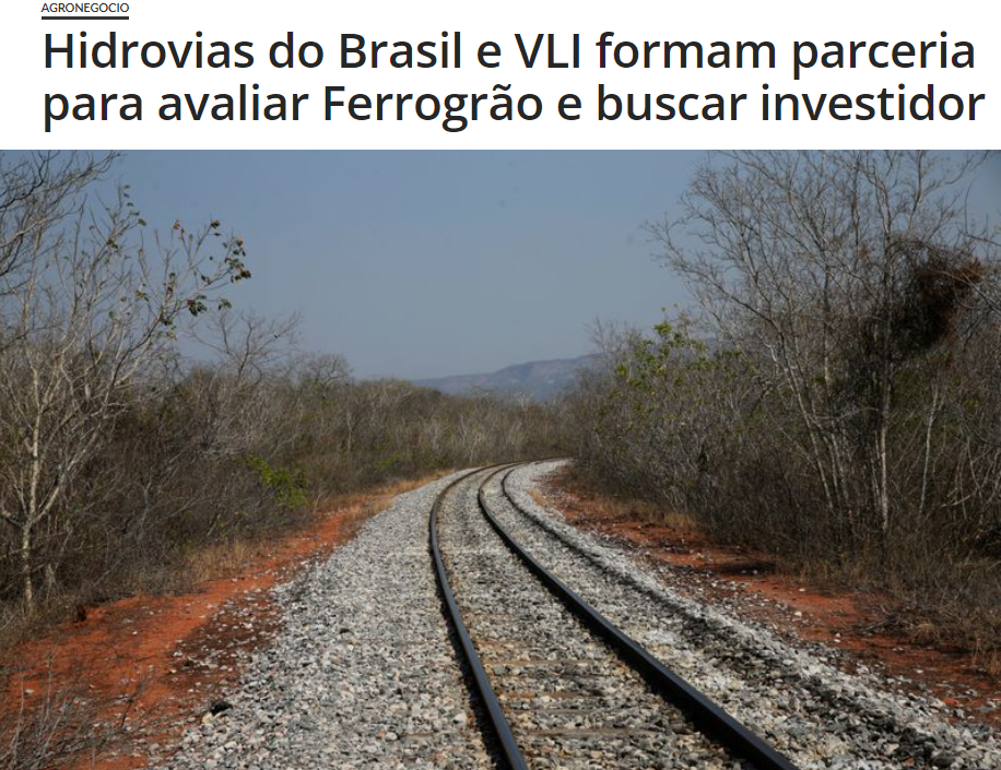 Hidrovias do Brasil e VLI formam parceria para avaliar Ferrogrão e buscar investidor